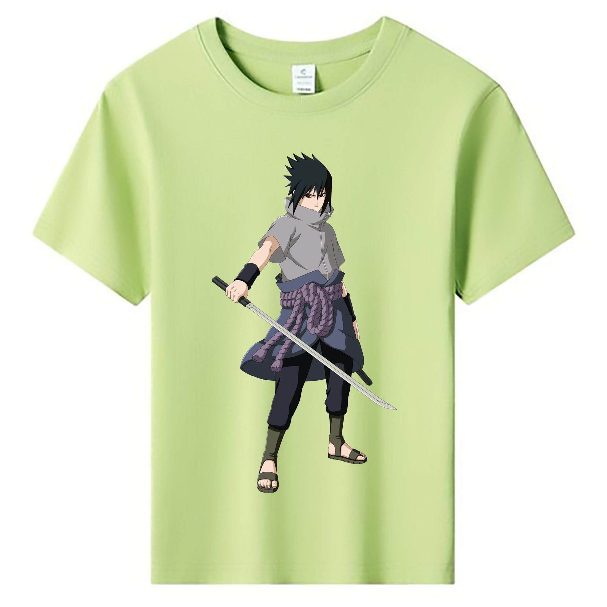 （画像用） NARUTO -ナルト- うちは サスケ Uchiha Sasuke 綿100％キッズTシャツ（フロントプリント）